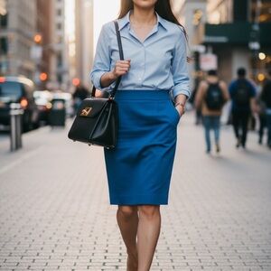 J Crew “The Pencil Skirt” in Royal Blue